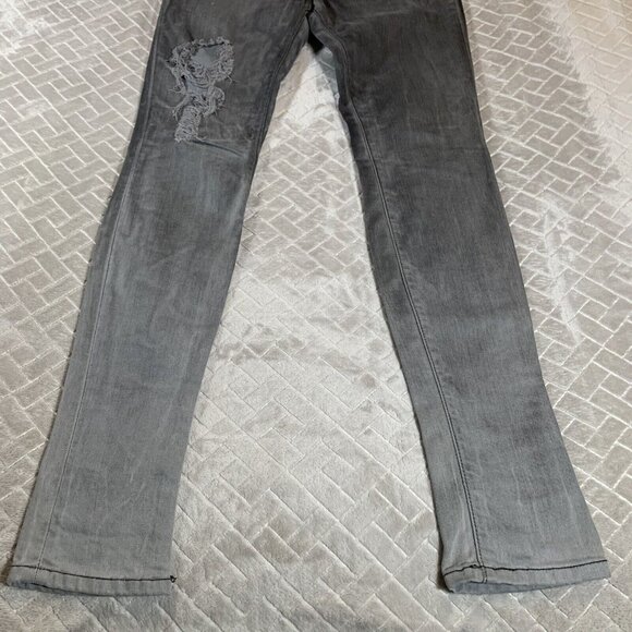 Current Elliott Womens 26 Denim Jeans Gray Distressed 80s Style Skinny Stretch - Picture 4 of 12